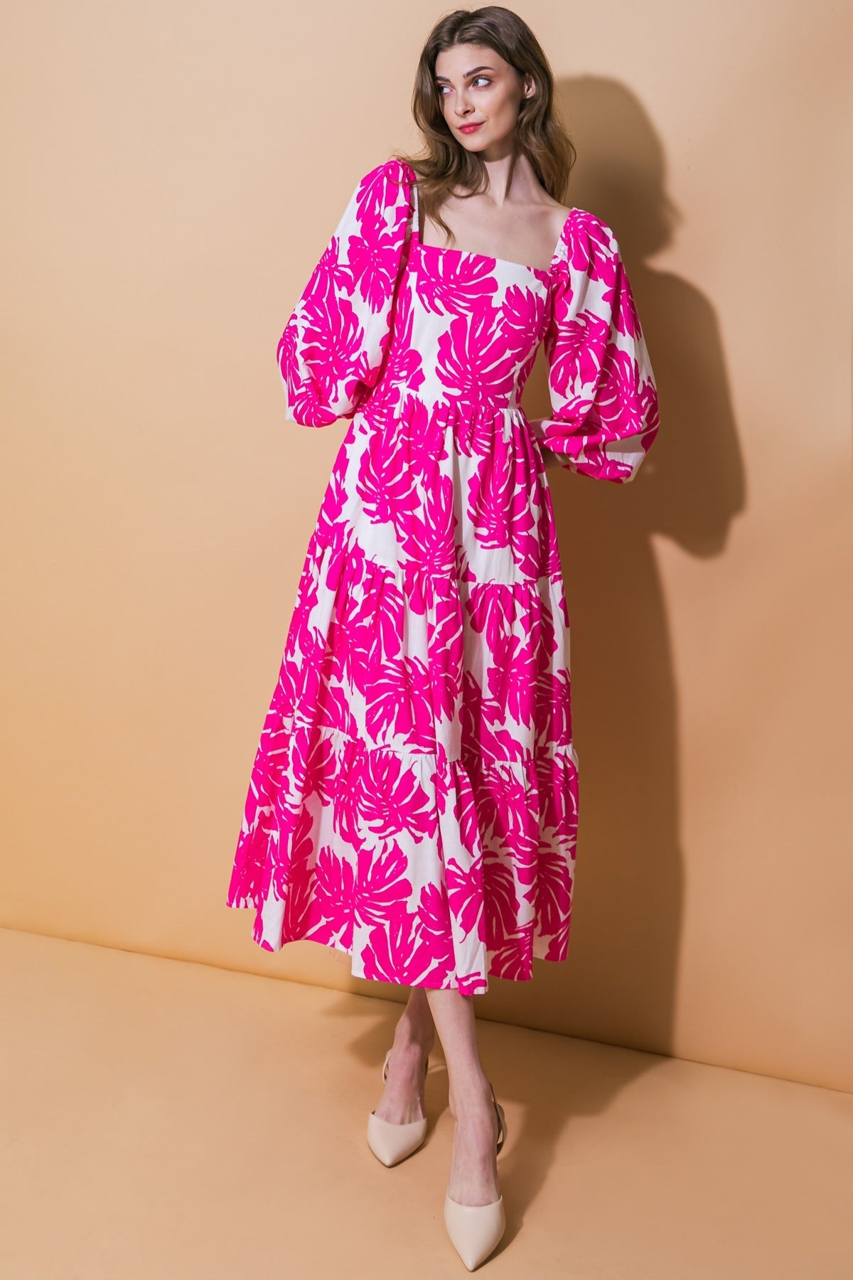 ALL THE DRAMA WOVEN MIDI DRESS Flying Tomato